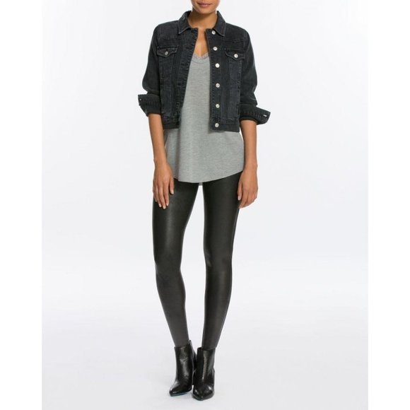 Spanx Pants - Spanx | Black Faux Leather High Waist Leggings S